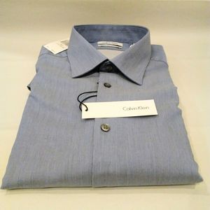 CALVIN KLEIN XL Blue Dress Shirt NWT